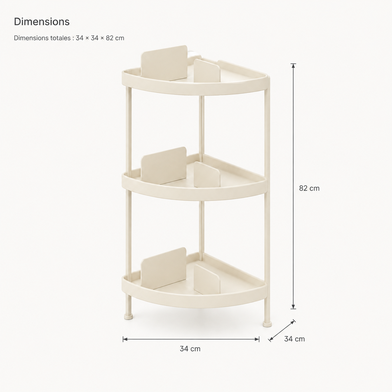 Arko – Étagère d’angle modulable 3 niveaux