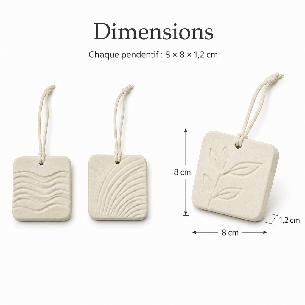 Brise – Pendentifs diffuseurs en céramique – Lot de 3