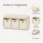 Seuil – Banc d’entrée avec 3 bacs