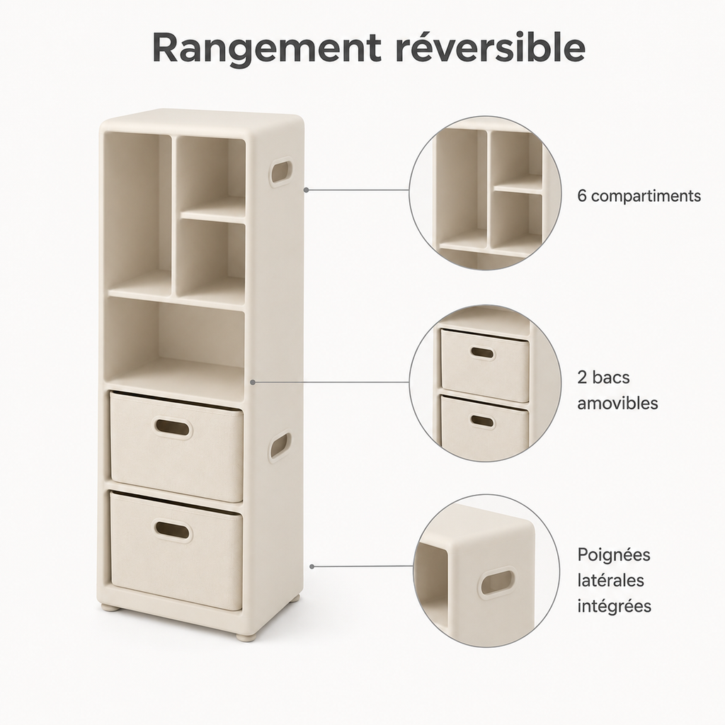 Pivot – Colonne de rangement réversible